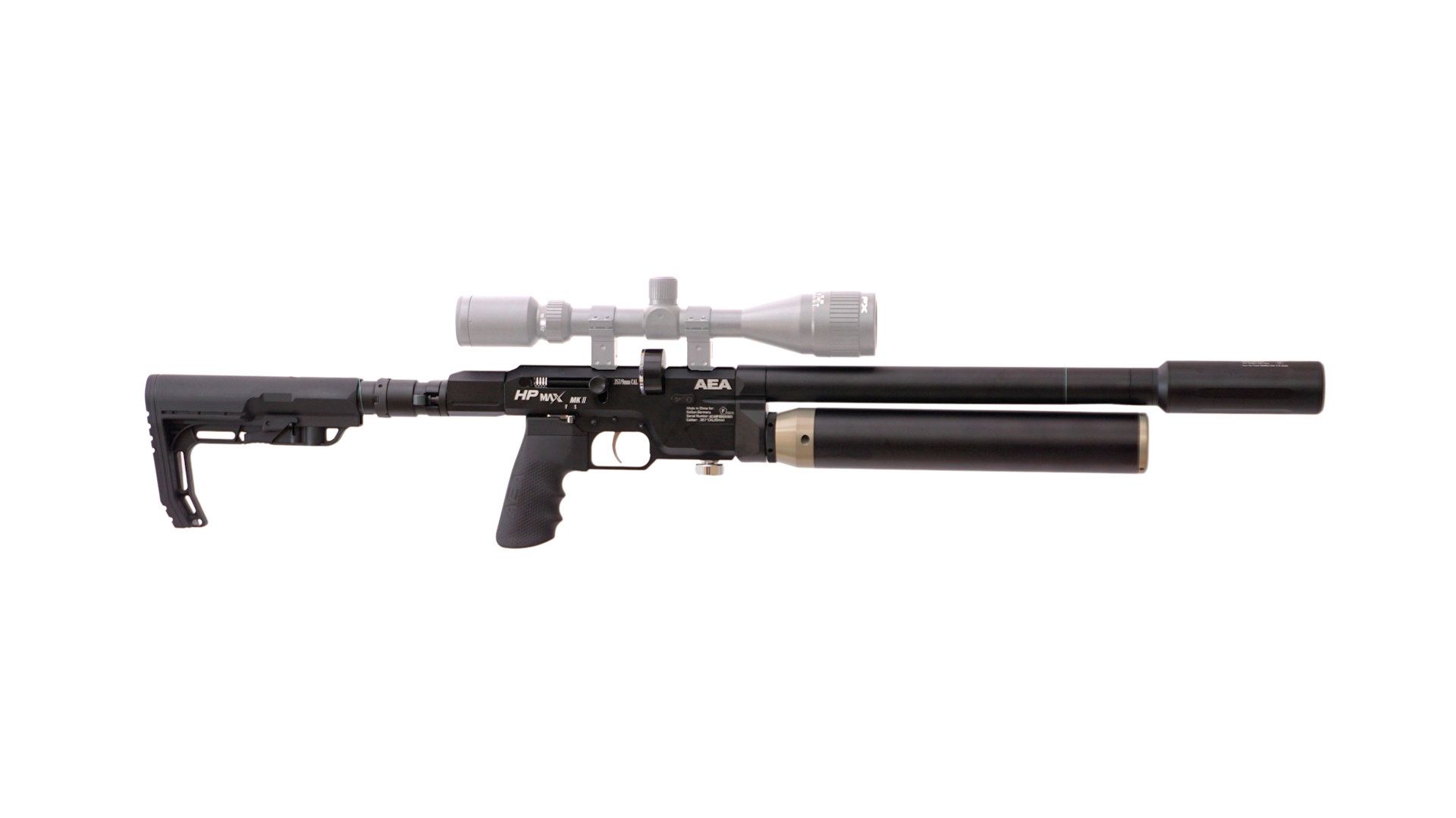 Artikelbild 1 des Artikels “AEA Pressluftgewehr 7,5J "F" Airgun HPMAX Mk2 incl. Schalldämpfer “