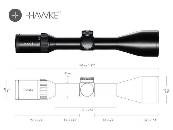 Artikelbild 2 des Artikels “HAWKE Zielfernrohr ENDURANCE 30 WA 3-12x56 Leuchtabsehen LR Dot (8x) IR “