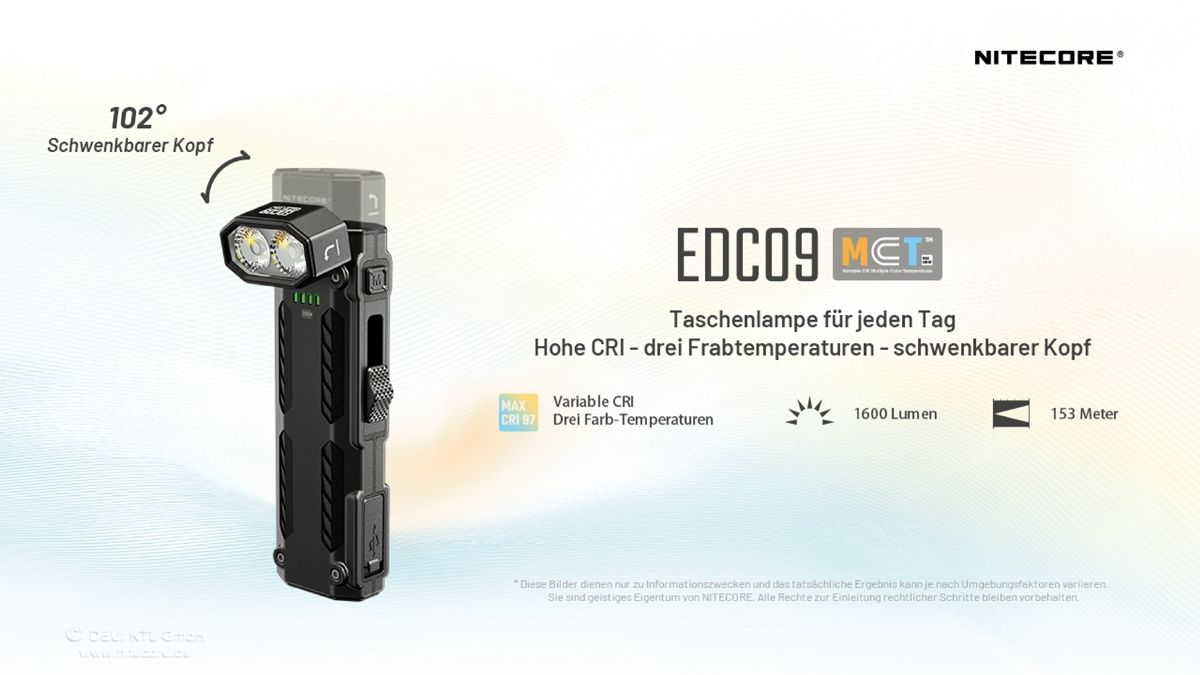 Artikelbild 2 des Artikels “Nitecore EDC09 - 1600 Lumen, Winkellampe “