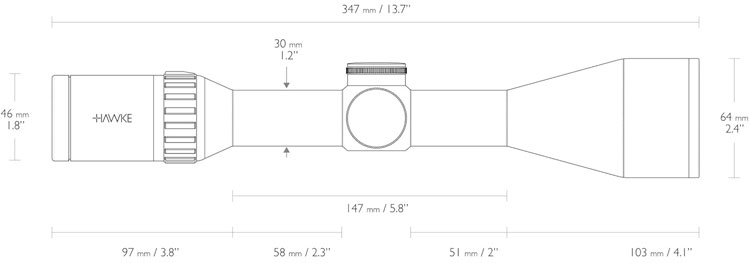 Artikelbild 3 des Artikels “HAWKE Zielfernrohr ENDURANCE 30 WA 3-12x56 Leuchtabsehen LR Dot (8x) IR “